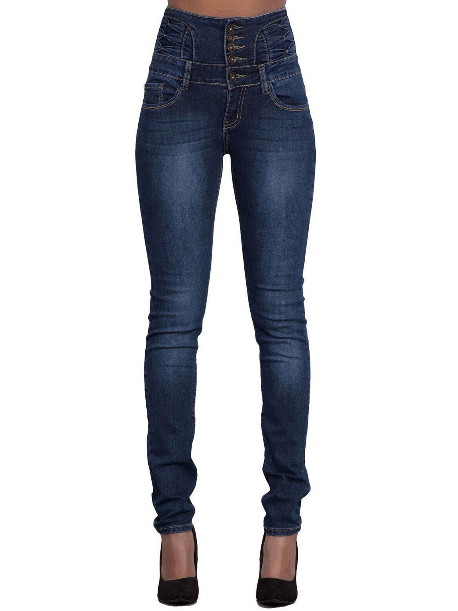 Lady High Waist Skinny Pencil Denim Jeans Stretch Slim Fitness Pants Trouser USA 