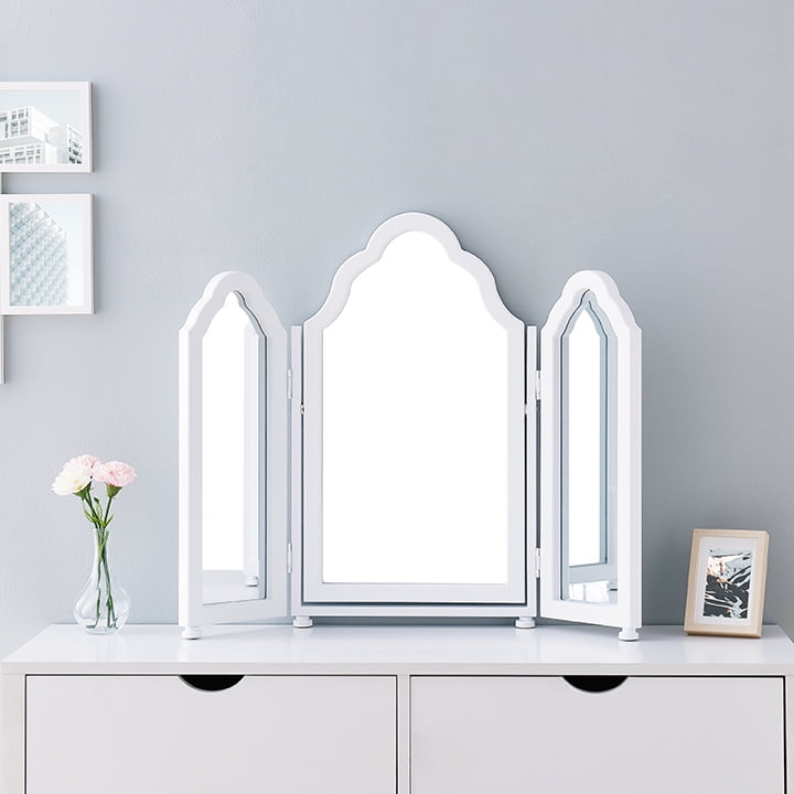 Mirage Folding Vanity Mirror, White