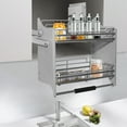 thumbnail image 4 of 2 Tier Pull Down Shelf Cabinet Organizer, Adjustable Heavy Upper Kitchen Cabinet Storage Pull Down Shelf Spice Rack Organizer for Kitchens, Restaurants, Hotels, Apartments, Dark Grey, 4 of 22