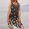thumbnail image 1 of SMihono Robe Maxi Bohème d'Été pour Femmes Grande Taille Mode pour Femmes à Col Rond Sans Manches Robe Chandail Imprimée Robe de Plage Évasée, 1 of 5