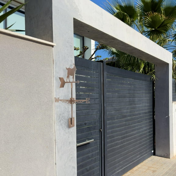 HONMEET Brown Metal Goat Weathervane for Roof Outdoor Garden Decor Wind Vane 1 Set