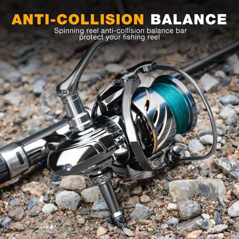 Ghosthorn Spinning Reel Freshwater Fishing Reels Spinning Saltwater Spinning Reel 12+1 Stainless Steel Ball Bearings 5.5:1 Gear Ratio Fishing Reel Up