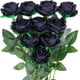 thumbnail image 1 of Rose Artificielle Fleurs De Soie Bouquet Home Office Arrangements De Mariage Noir (10 PCS) Rojo Verde MX-0133905FYD, 1 of 5