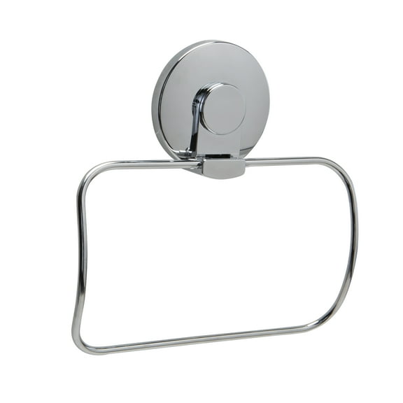 Bath Bliss Gel Suction Towel Holder in Chrome - 7.5"x 1.6"x 7.1"