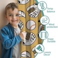 thumbnail image 3 of Blackout Kids Curtains,Yellow Baseball Items Pattern Childrens Insulated Curtains Set Of 2,Bedroom Essentials,Toddler Room Decor 42"x63", 3 of 5