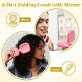thumbnail image 4 of Uxcell 2 Pcs Cepillos de Cabello Plegables con Espejo, Rosa y Café, 4 of 7