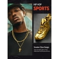 thumbnail image 3 of FaithHeart Sport Shoes Necklace for Men Sturdy Gold Plated Stainless Steel Hip Hop 3D Sport Pendant Necklace Jewelry Gift for Father Son Boyfriend Grandson Valentines Day, 3 of 7