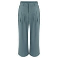 thumbnail image 3 of Women's Pant Casual Wide Leg Dress Pants High Waist Tailored Button Down Trousers, 3 of 8