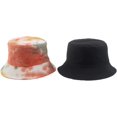 thumbnail image 5 of CoCopeaunts Double Side Bucket Hat Tie Dye Black Lightweight Outdoor Summer Travel Vacation Reversible Fisherman Hat for Men, 5 of 8