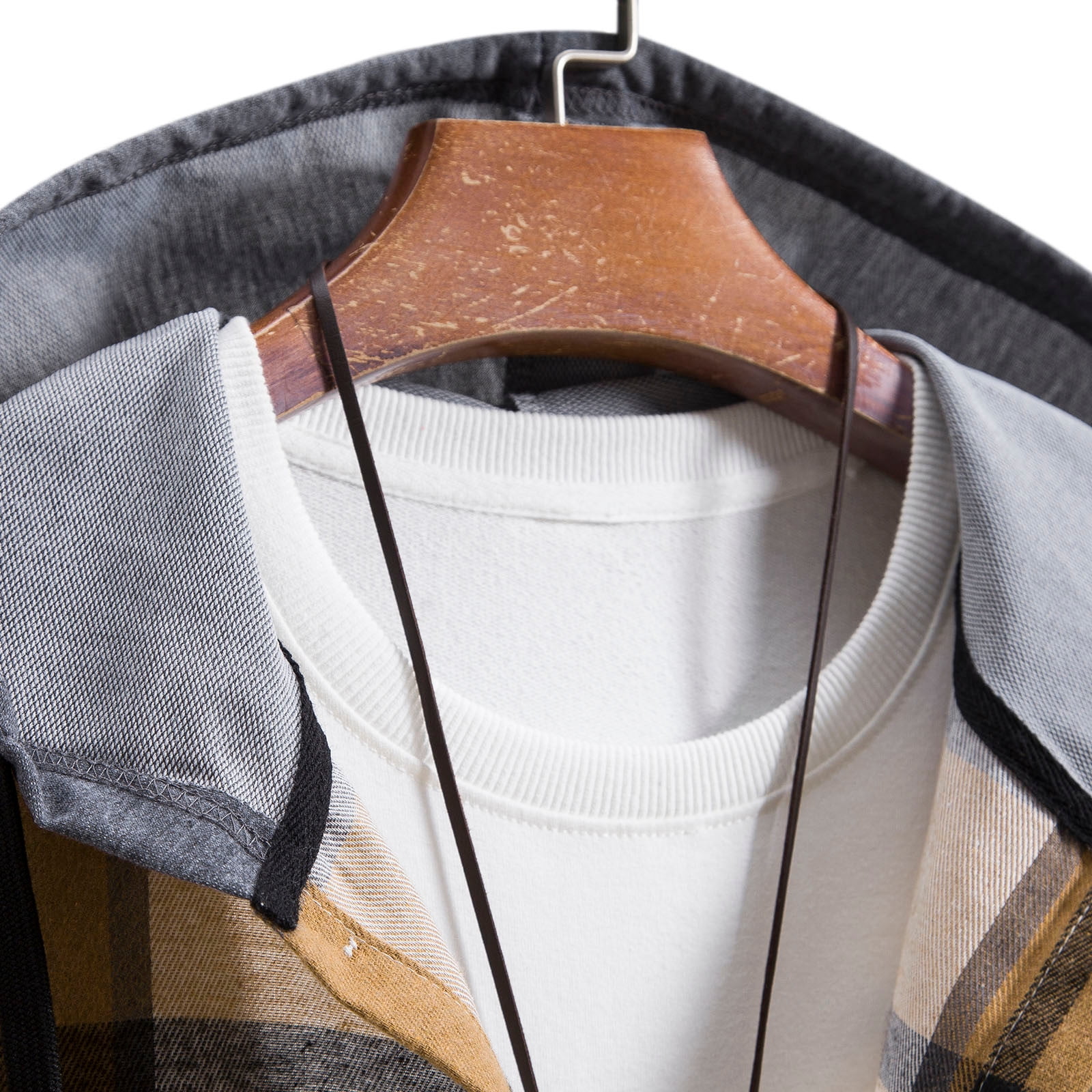Hfyihgf Mens Flannel Plaid Hoodie Shirts Trendy Quilted Lined