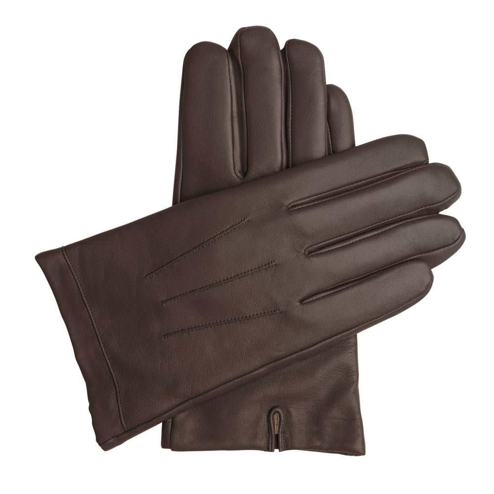 Men's Classic Leather Cashmere Lined Gloves Brown