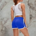 thumbnail image 2 of IDALL Running Shorts Booty Shorts Women's Sport Yoga Fitness Pants Stretch Sheath Mid Waist Drawstring Shorts Gym Shorts Women Cotton Shorts Blue L, 2 of 4