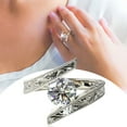 thumbnail image 2 of Personality Distortion Carving Ring Engagement Wedding Ring, 2 of 2