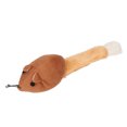 thumbnail image 2 of Juguete de peluche con hierba gatera, forma de ratón de cola larga, juguete de peluche de gato suave interactivo con hierba gatera para jugar a limpiar los dientes, café, 2 of 5