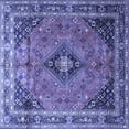 thumbnail image 1 of Ahgly Company Machine Washable Indoor Square Medallion Blue Traditional Area Rugs, 8' Square, 1 of 4