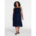 thumbnail image 2 of Time and Tru Women's Pipped Midi Dress, Sizes XS - XXXL, 2 of 5