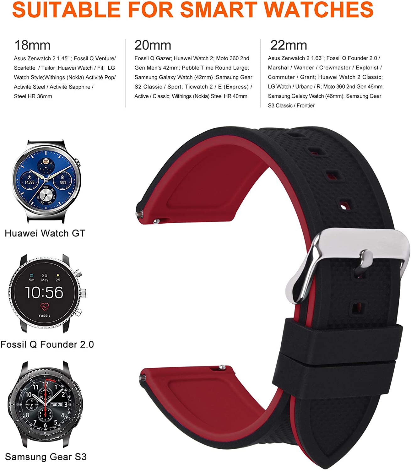 huawei watch gt lug width