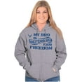 thumbnail image 3 of US Air Force My Bro Defending Freedom Unisex Plus Size Zip Hoodie Brisco Brands 2X, 3 of 5