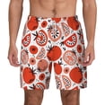 thumbnail image 2 of Picia Hand Drawn Tomatoes pattern Mens Swim Trunks with Compression Liner Stretch Beach Shorts Quick Dry with Zipper Pockets No-Chafing Board Shorts-X-Large, 2 of 9