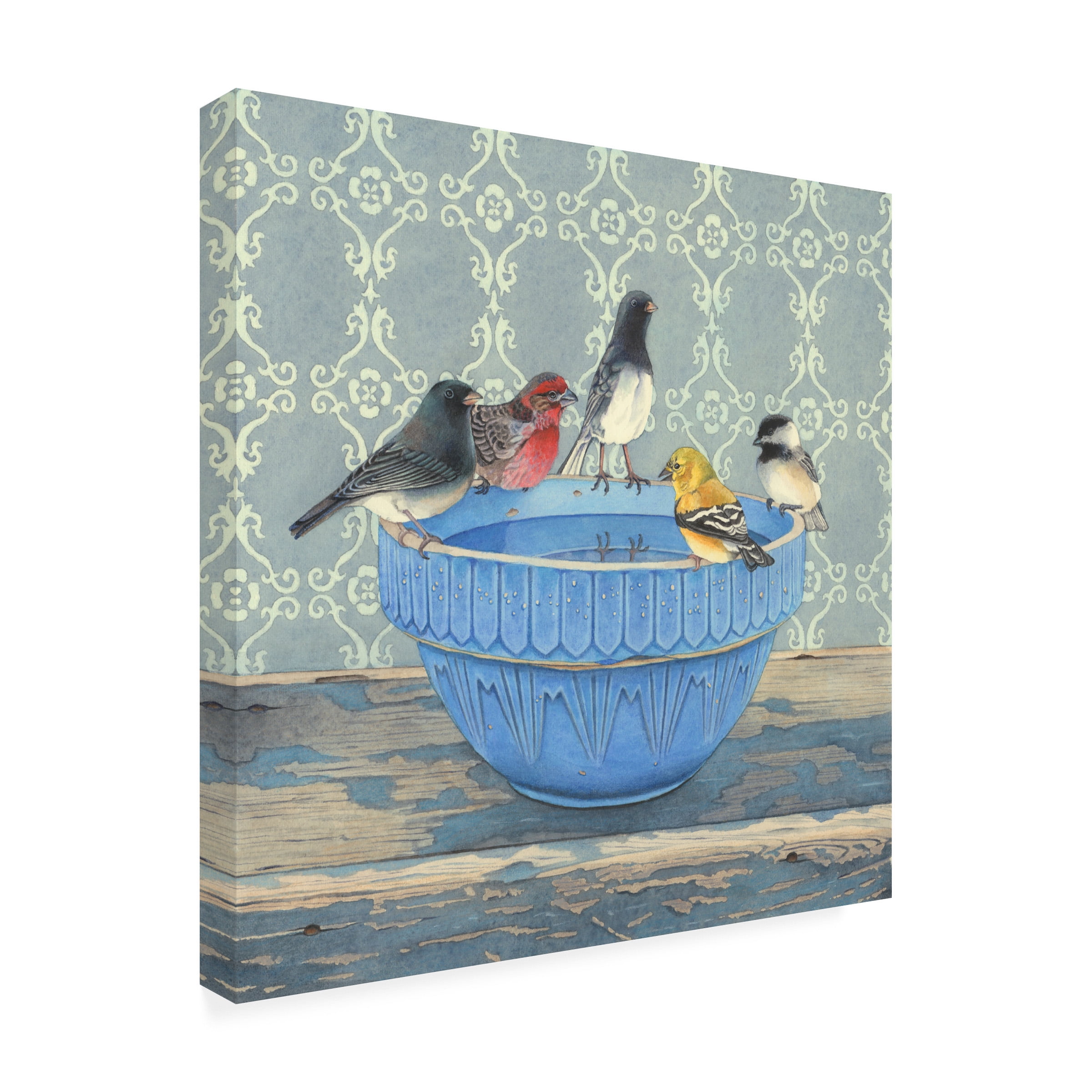 Canvas Wall Art - Marvindale 'Gathering at the Blue Bowl' Wall Art for Living Room, Bedroom, or Office DÃ©cor by Trademark Fine Art - 24 x 24 Inches