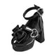 thumbnail image 3 of Zapatos de figura femenina a escala 1/4, mini, accesorios para muñecas de moda con hebilla de corazón, tacón alto negro, 3 of 9