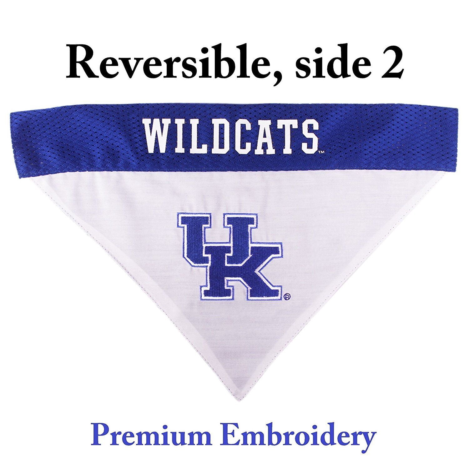 Pets First Collegiate Kentucky Reversible Bandana -Home & Away Mesh & Premium Embroidery For Dogs & Cats