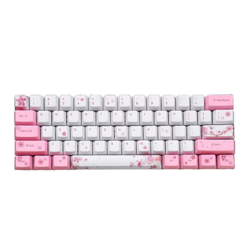 71 Key Cherry Blossom Dye Sub Keycaps OEM Profile for Cherry MX