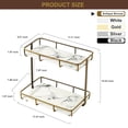 thumbnail image 6 of Countertop Bathroom Organizer Tray with 2-Tier L-Bronze Stainless Steel and White Marble Shelf, 6 of 6
