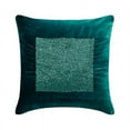 thumbnail image 1 of Decorative Teal Blue 22"x22" (55x55 cm) Throw Pillow Covers, Velvet Beaded Embroidered & Chevron Pattern Throw Pillows For Sofa, Solid Color Pattern Modern Style - Esquire Teal, 1 of 3