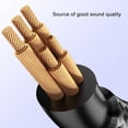 thumbnail image 2 of Cable adaptador de auriculares de computadora de escritorio Cateissary latón HiFi 3,5mm trenzado plateado, 2 of 6
