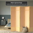 thumbnail image 2 of Red Lantern 7 ft. Tall Jute Shoji Screen - 5 Panel - Natural, 2 of 6