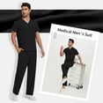 thumbnail image 5 of VIAOLI Scrubs for Men Set – V-Neck Top & Straight Leg Pants Stretch Nursing Uniform Set with Adjustable Waistband and Multiple Pockets, 10 Colors, 5 of 6