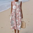 thumbnail image 2 of Puliio Summer Dresses for Women Sleeveless Round Neck Floral Print Loose Midi Casual Dress, 2 of 5