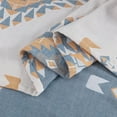 thumbnail image 3 of Chezmoi Collection 100% Cotton King Size Throw Blanket for Bed Sofa Couch, Boho Geometric Jacquard Woven Lightweight 4-Layer Reversible Cotton Thin Blanket, Multi-Color Natural Orange Blue 106x94, 3 of 10