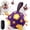 Purple Yellow(with remote control), variant on QDAN Interactive Dog Ball, Smart Moving & Bouncing Plush Dog Toy with Sound, Rechargeable Dog Enrichment Toys, Dog Toys for Small Dogs, Puppy Toy & Birthday Gift for Small and Medium Dogs