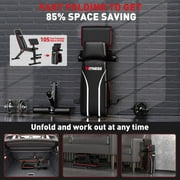 GIKPAL 7 Positions Adjustable Weight Bench With Extended Headrest & Preacher Curl,Foldable Workout Bench Olympic Weight Bench for Home Gym Full Body Strength Training,Support up to 800lbs