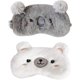 thumbnail image 1 of Paquete de 2 máscaras para dormir con diseño de animales de dibujos animados, de felpa suave, con los ojos vendados, para mujeres y niñas, para viajar, siesta, dormir por la noche (paquete de 2 o, 1 of 5