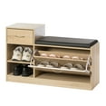 thumbnail image 2 of Wooden Entryway Shoe Storage Bench with Cushion, 2 of 7