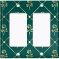 thumbnail image 6 of Metal Light Switch Plate Cover Elegant Yellow Tufted Rose Emerald Damask DAM097, 6 of 13