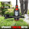 thumbnail image 5 of EWORK 20V 12'' Weed Wacker Cordless with Auto Line Feed, 2 in 1 String Trimmer and Edger, Electric Weed Eater Includes 2 Batteries & 6 Spool Lines, Battery Powered Grass Trimmer for Garden, Lawn, 5 of 8