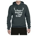 thumbnail image 2 of Wild Bobby, Best Buckin Dad Ever Funny Hunting, Father's Day, Unisex Graphic Hoodie Sweatshirt, Charcoal, X-Large, 2 of 3
