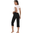 thumbnail image 3 of HDE Women’s Capri Pajama Pants Sleepwear Sleep Pants Large Black, 3 of 8