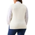 thumbnail image 4 of Agnes Orinda Plus Size Sweater Vest for Women V Neck Knit Vests Solid Classic Sleeveless Pullover Sweaters Tops 4X White, 4 of 6