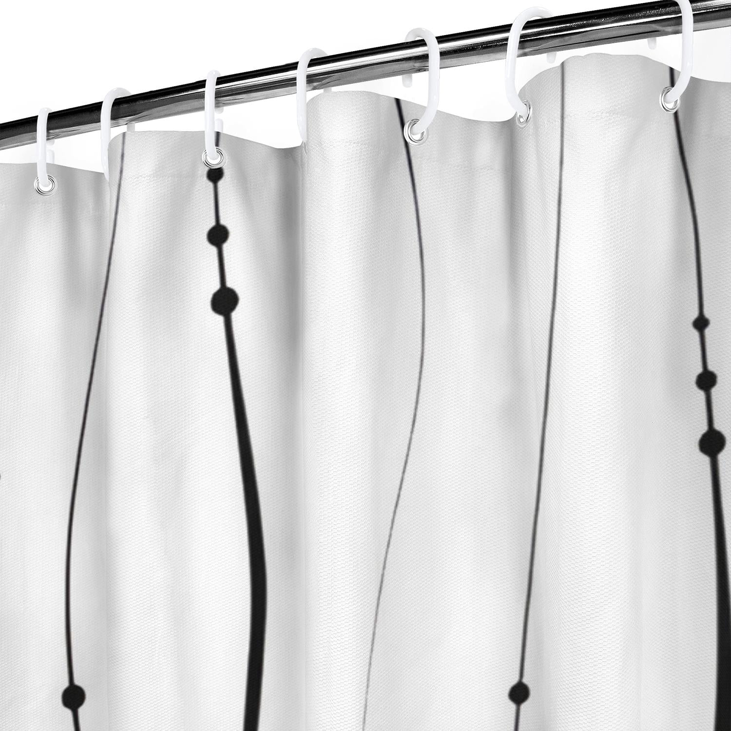 Black and White Striped Shower Curtain for Bathroom with Hooks, Shower Curtain Set 84 Inches Long, Bath Curtains Waterproof 72x84