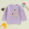 thumbnail image 2 of BemeyourBBs Big Sister Little Sister Matching Outfits Toddler Baby Girl Chunky Sweater Warm Sweatshirt Knit Fall Winter Clothes, 2 of 7