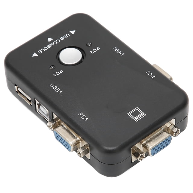 Interruptor KVM, ABS multipósito USB 2.0 KVM Switch Enchufe y Reproducción para 2000