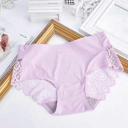Women's Fashion Sexy Flowers Lace Panties Seamless Plus Size Elegant Briefs (Best Undies For Plus Size)