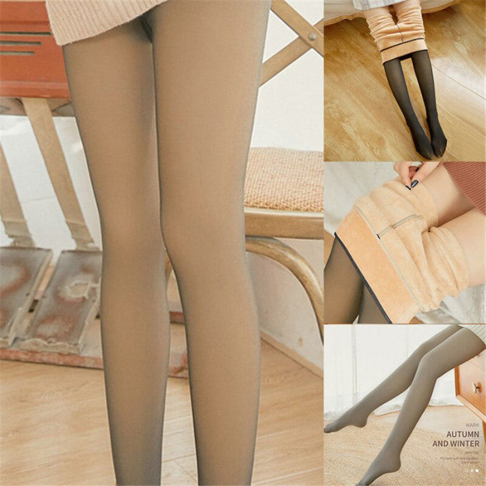 COUTEXYI Flawless Legs Fake Translucent Warm Fleece Pantyhose - image 2 of 6