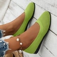 thumbnail image 4 of Mesh Flats for Women Hollow Breathable Slip On shoes casual Comfortable Round Toe Walking Shoes with Arch Support Insole for Work, 4 of 4