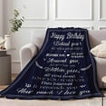 thumbnail image 3 of Birthday Gifts for Women Friendship Birthday Blanket Mom Birthday Gifts Happy Birthday Decorations Unique Birthday Gifts for Women/Men/Mom/Grandma/Wife Purple Birthday Throw Blanket 50''x60'', 3 of 5